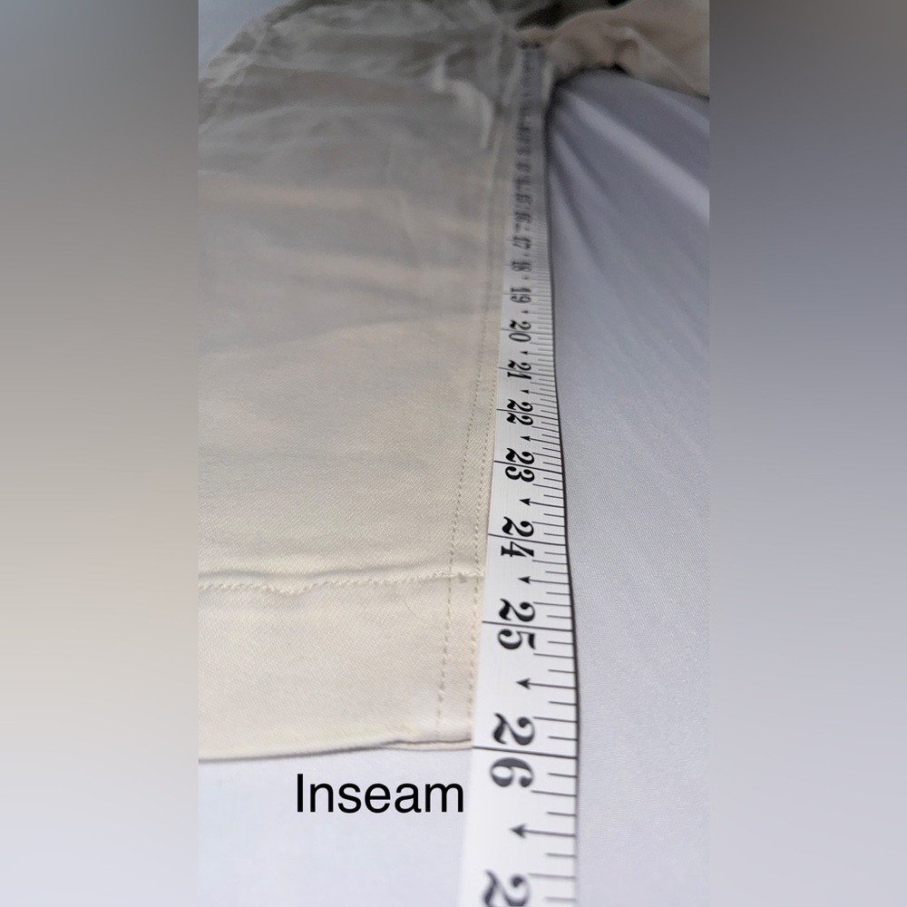 Everlane Cropped Straight Regular High Rise Wide Hem Cream Pockets Pants Size 6 - Picture 11 of 13